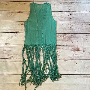 Turquoise Fringe Vest